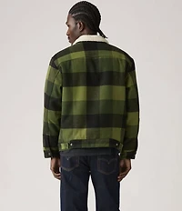 Levi's® Relaxed Fit Plaid/Faux-Sherpa Long Sleeve Trucker Jacket