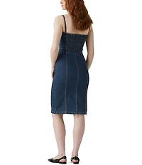 Levi's® Sleeveless Bustier Slim Fit Midi Denim Dress