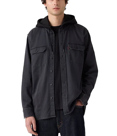 Levi's® Solid Long Sleeve Classic Hooded Worker Shirt