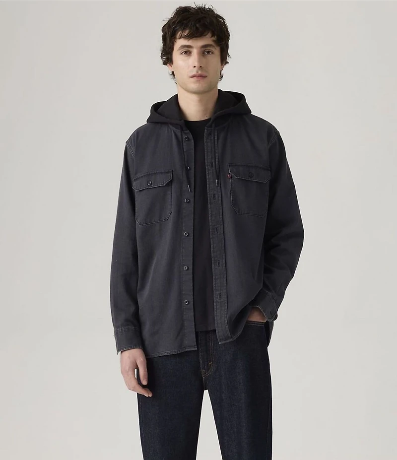 Levi's® Solid Long Sleeve Classic Hooded Worker Shirt