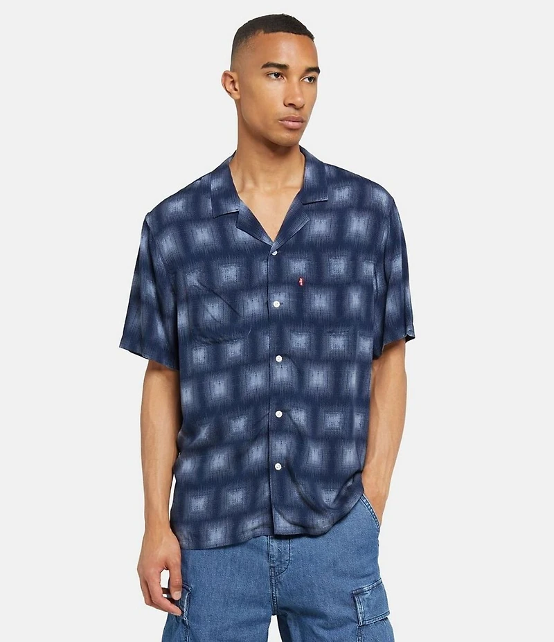 Levi's® Textured Geometric Printed Short Sleeve Camp Shirt
