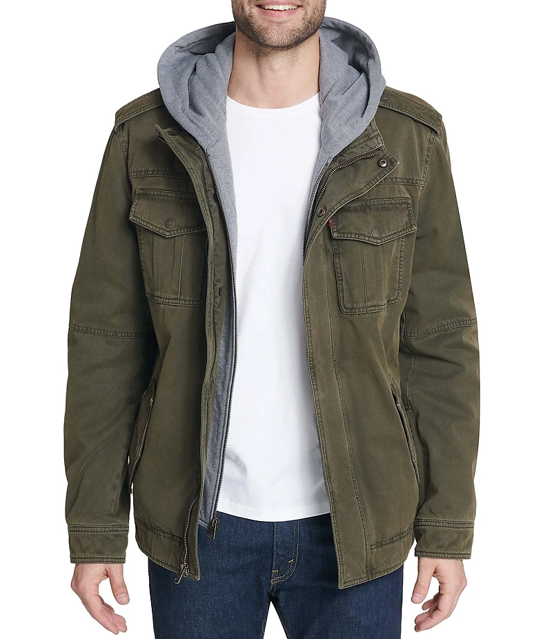 Levi's® Twill Hooded Military Trucker Jacket