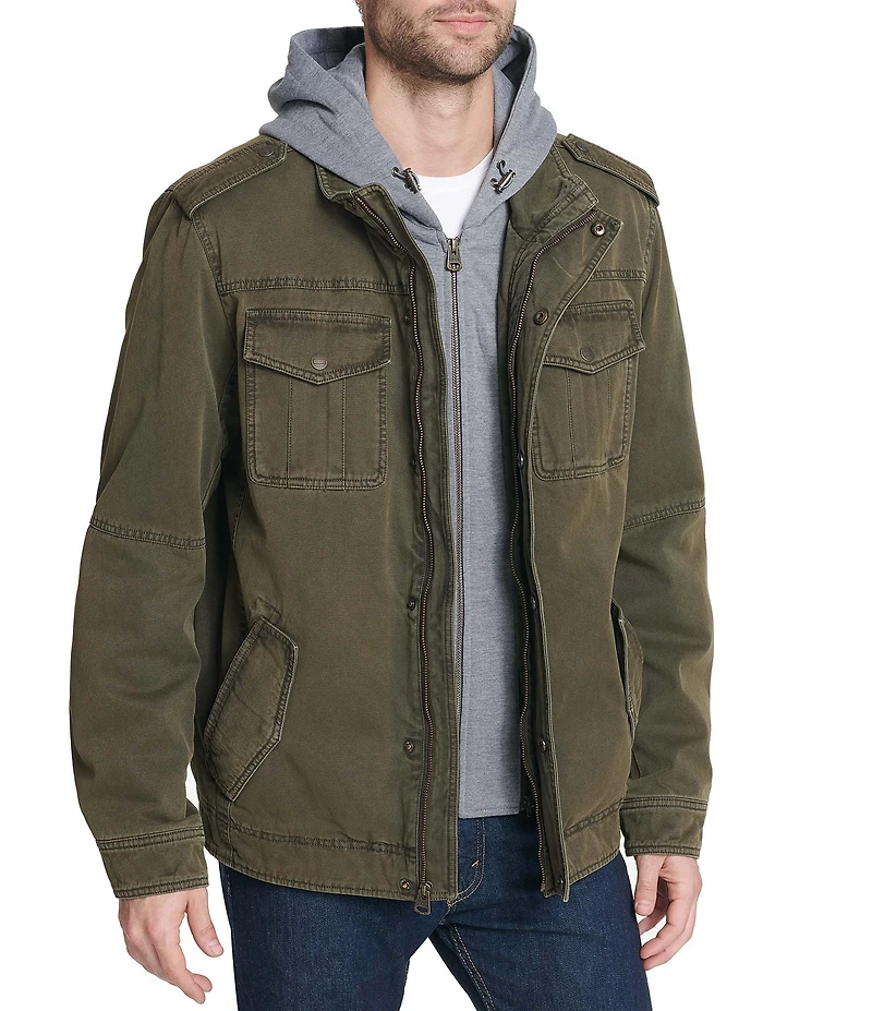 Levi's® Twill Hooded Military Trucker Jacket