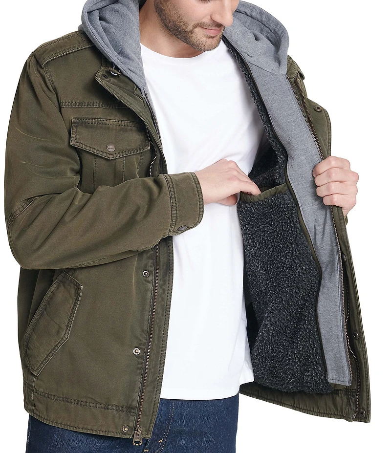 Levi's® Twill Hooded Military Trucker Jacket