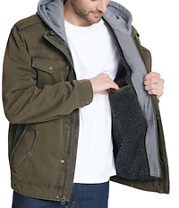 Levi's® Twill Hooded Military Trucker Jacket