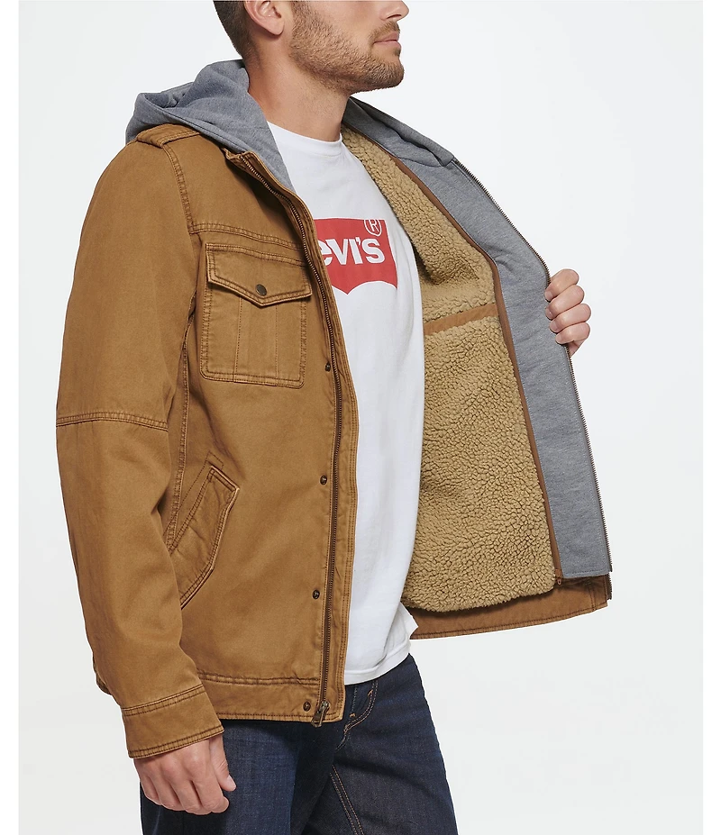 Levi's® Twill Hooded Military Trucker Jacket