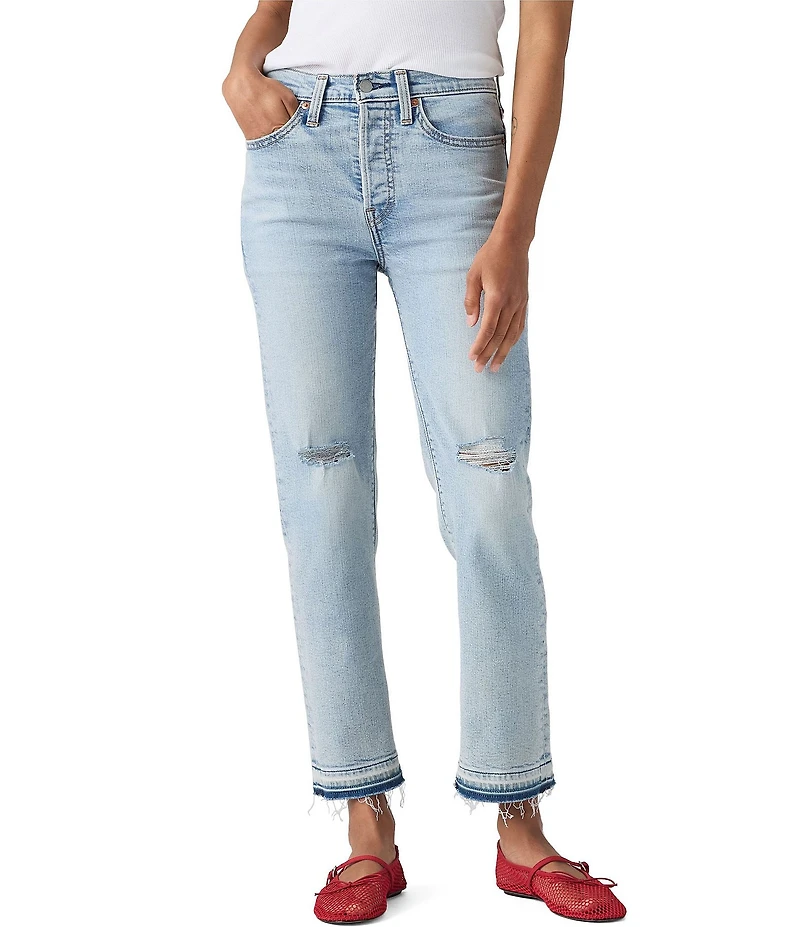 Levi's® Wedgie High Rise Straight Leg Distressed Ankle Jeans