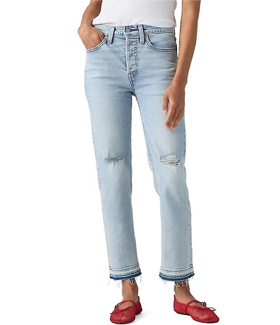 Levi's® Wedgie High Rise Straight Leg Distressed Ankle Jeans