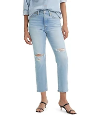 Levi's® Wedgie High Rise Straight Leg Distressed Jeans