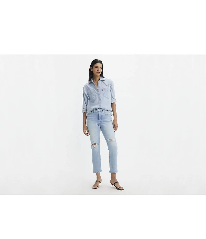 Levi's® Wedgie High Rise Straight Leg Distressed Jeans