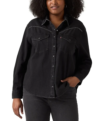 Levis's Plus Size Sawyer Studded Western Shirt