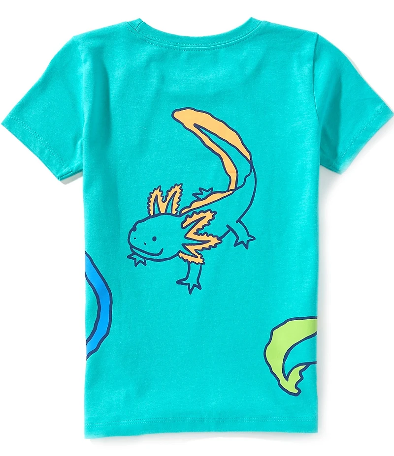 Life is Good Little Boys Short Sleeve Axolotl Wrapped Graphic T-Shirt