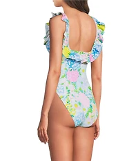 Lilly Pulitzer Aemma Lilly Garden Ruffle Detail One Piece Swimsuit