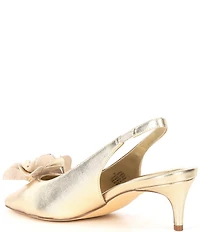 Lilly Pulitzer Amalia Saffiano Leather 3D Floral Ornament Kitten Heel Pumps