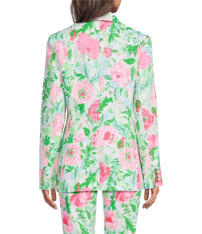 Lilly Pulitzer Amryn Poppy Party Print V-Neck Long Sleeve Blazer