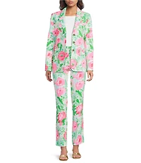 Lilly Pulitzer Amryn Poppy Party Print V-Neck Long Sleeve Blazer