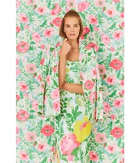 Lilly Pulitzer Amryn Poppy Party Print V-Neck Long Sleeve Blazer