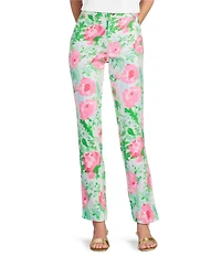 Lilly Pulitzer Ana Poppy Party Print High-Rise Straight Leg Ankle Pants