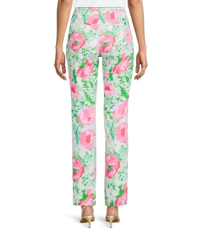 Lilly Pulitzer Ana Poppy Party Print High-Rise Straight Leg Ankle Pants