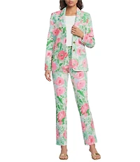 Lilly Pulitzer Ana Poppy Party Print High-Rise Straight Leg Ankle Pants