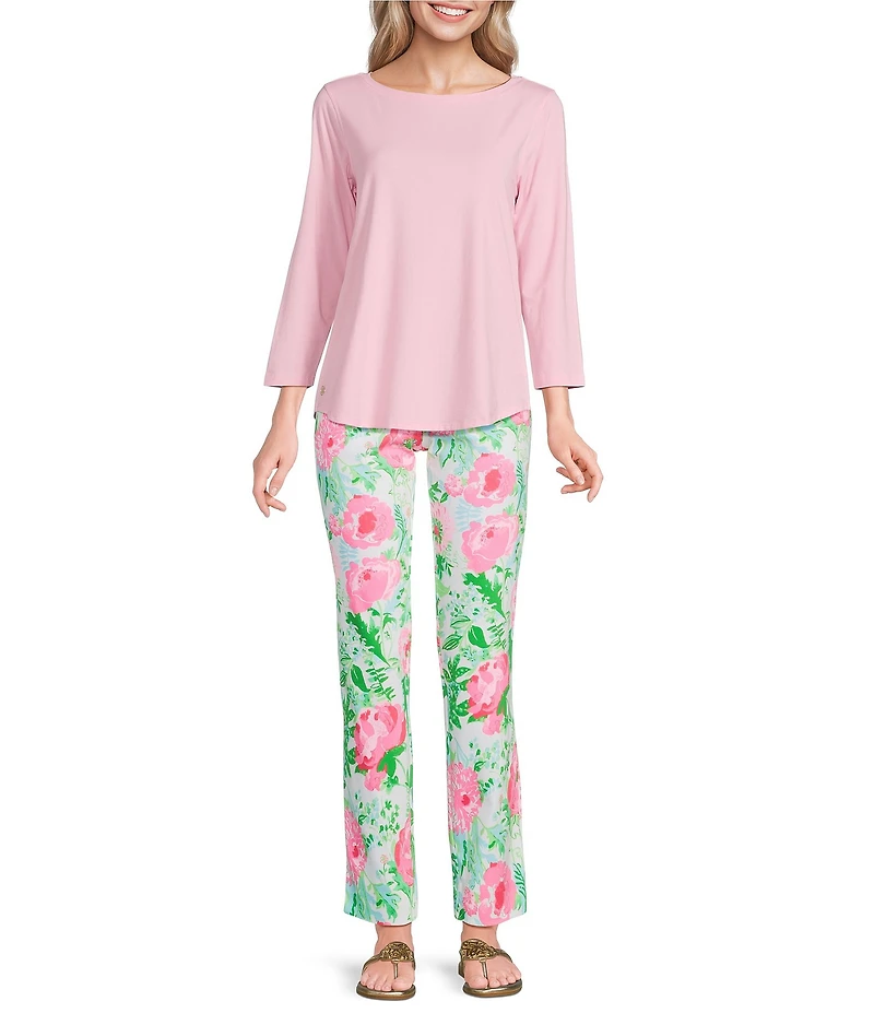 Lilly Pulitzer Ana Poppy Party Print High-Rise Straight Leg Ankle Pants