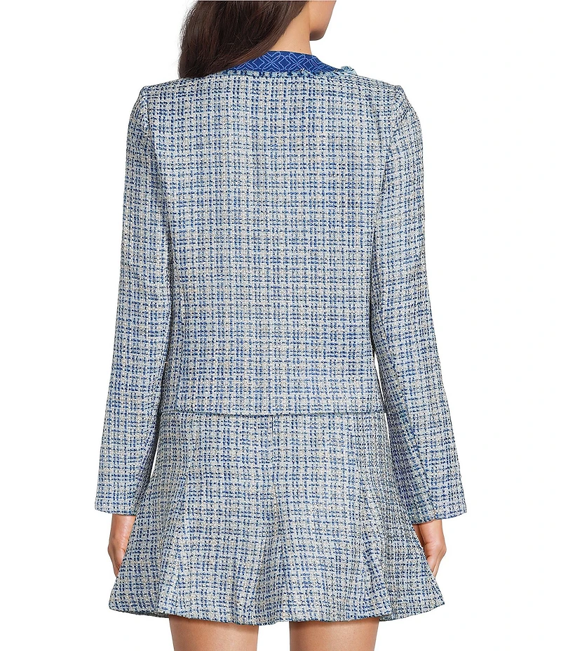 Lilly Pulitzer Ascena Coordinating Boucle Round Neck Long Sleeve Button Front Jacket