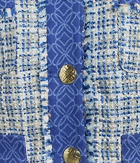 Lilly Pulitzer Ascena Coordinating Boucle Round Neck Long Sleeve Button Front Jacket