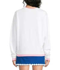 Lilly Pulitzer Ballad Beach Comber Terry Society Crab Embroidery Crew Neck Long Sleeve Sweatshirt