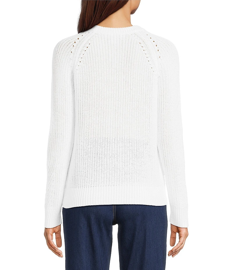 Lilly Pulitzer Belgrave Combed Cotton Knit Crew Neck Long Sleeve Sweater