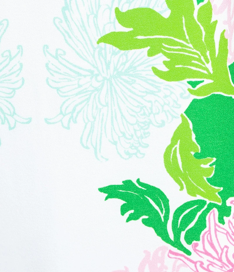 Lilly Pulitzer Bernice Satin Back Crepe Floral Print Square Neck Sleeveless Bow Shoulder Maxi Dress