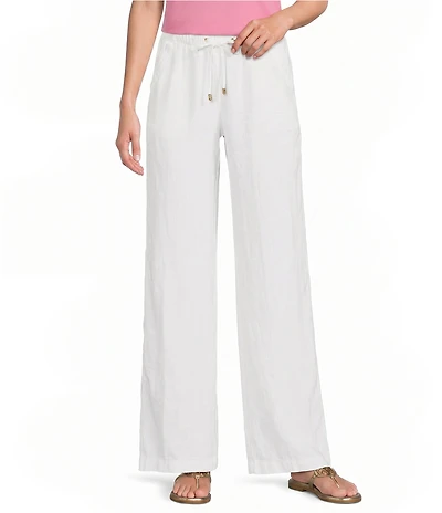 Lilly Pulitzer Brawley Linen Mid-Rise Wide Leg Pants