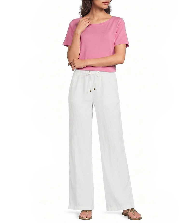 Lilly Pulitzer Brawley Linen Mid-Rise Wide Leg Pants