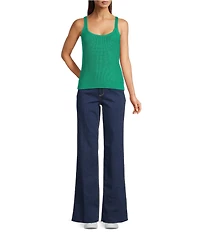 Lilly Pulitzer Bristow Combed Cotton Knit Scoop Neck Sleeveless Tank