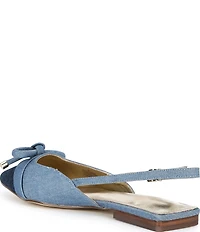 Lilly Pulitzer Brit Denim Bow Point Toe Slingback Flats