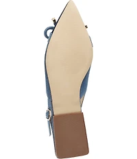 Lilly Pulitzer Brit Denim Bow Point Toe Slingback Flats