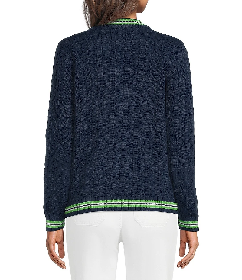 Lilly Pulitzer Brockton Cable Knit Crew Neck Long Sleeve Cardigan
