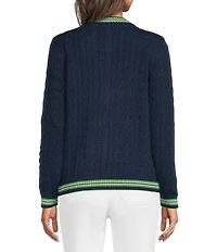 Lilly Pulitzer Brockton Cable Knit Crew Neck Long Sleeve Cardigan