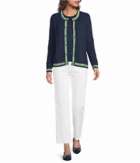 Lilly Pulitzer Brockton Cable Knit Crew Neck Long Sleeve Cardigan