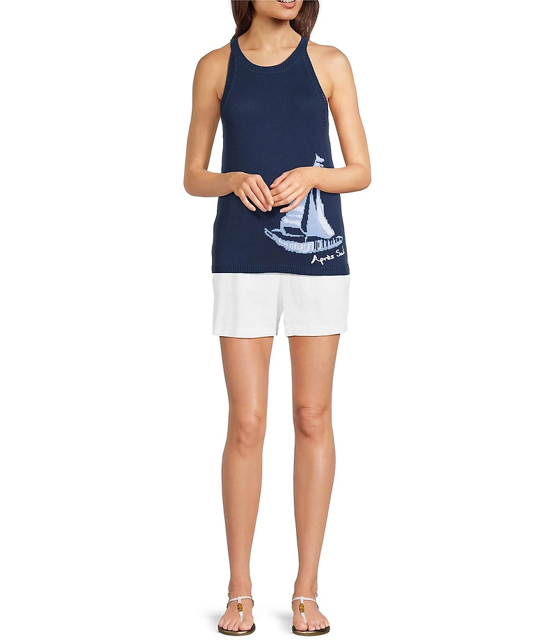 Lilly Pulitzer Captina Linen High Rise Elastic Waist Shorts