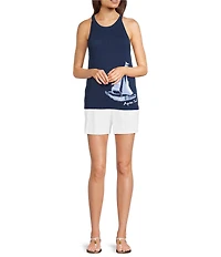 Lilly Pulitzer Captina Linen High Rise Elastic Waist Shorts