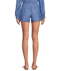 Lilly Pulitzer Captina Linen High-Rise Pull-On Shorts