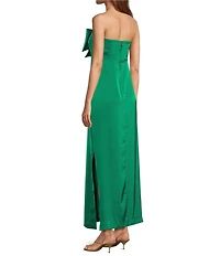 Lilly Pulitzer Carlynn Satin Bow Strapless Side Slit Maxi Dress