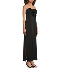 Lilly Pulitzer Carlynn Satin Bow Strapless Side Slit Maxi Dress
