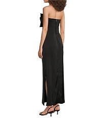 Lilly Pulitzer Carlynn Satin Bow Strapless Side Slit Maxi Dress