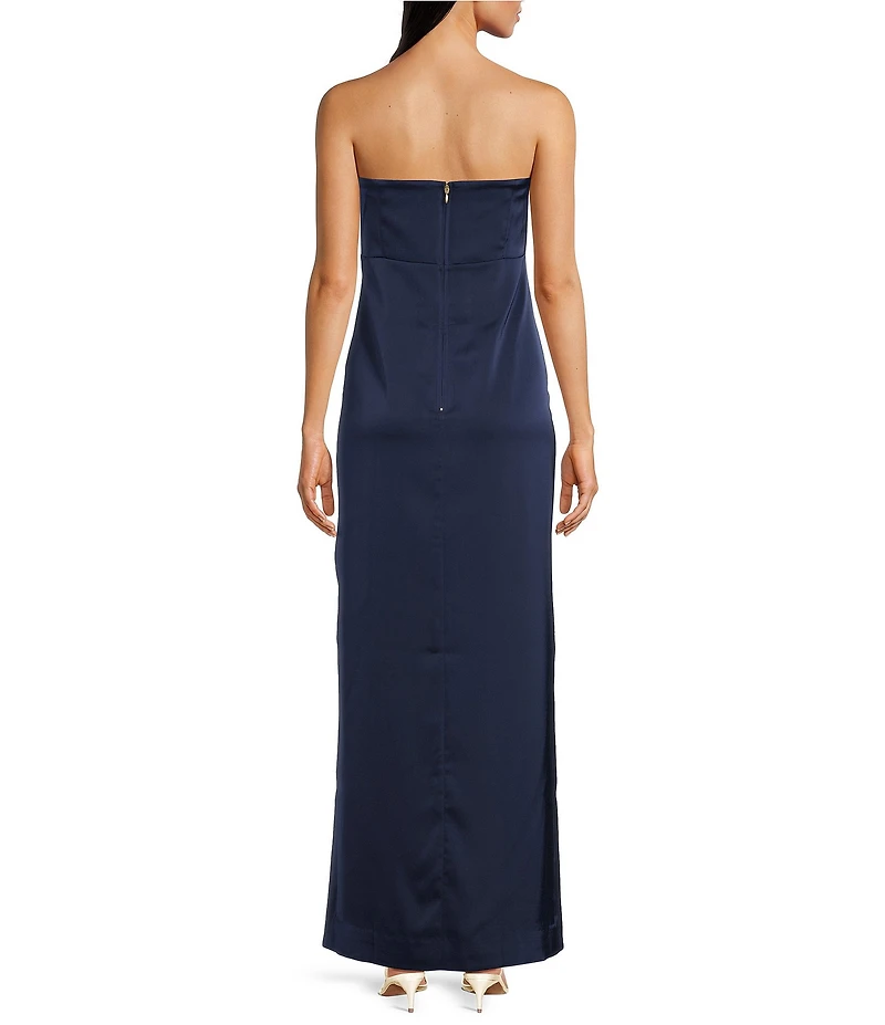 Lilly Pulitzer Carlynn Satin Bow Strapless Side Slit Maxi Dress