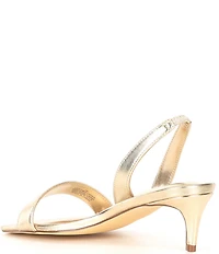 Lilly Pulitzer Cary Nappa Leather Skinny Strap Slingback Kitten Heel Dress Sandals