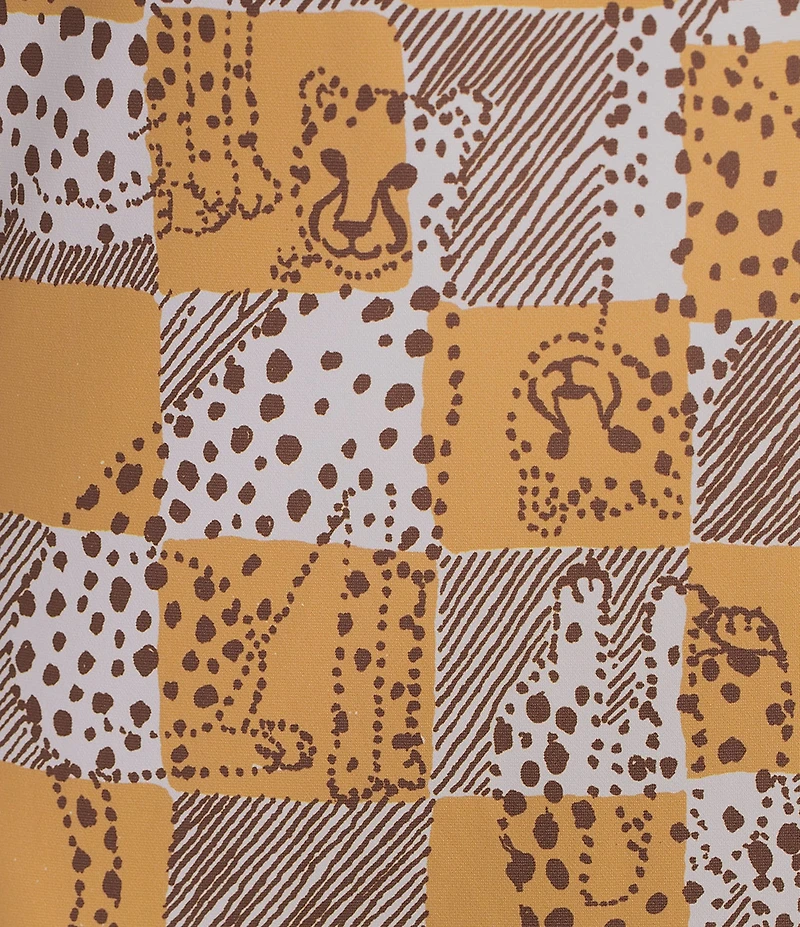 Lilly Pulitzer ChillyLilly Kaden UPF 50+ Cheetah Check Print Crew Neck Short Sleeve Maxi Dress