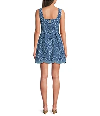 Lilly Pulitzer Cindy Queen Scalloped Eyelet Square Neck Sleeveless Skirted Romper