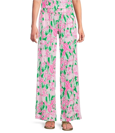 Lilly Pulitzer Coordinating Bal Harbour Stretch Floral Print Palazzo Pants