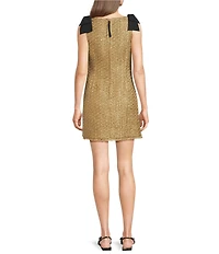 Lilly Pulitzer Cora Metallic Golden Glow Boucle Boat Neck Bow Shoulder Romper